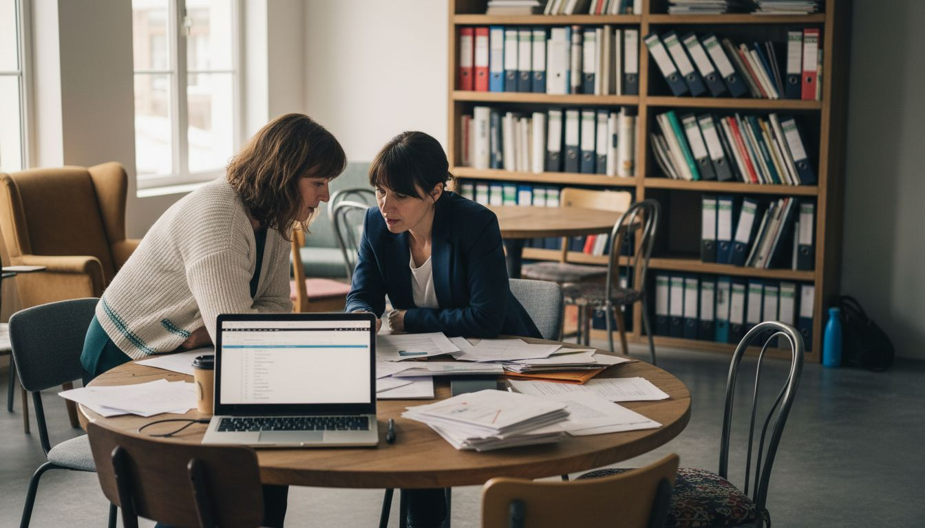 Moderne Coworking-Lounge, in der Fachleute gemeinsam arbeiten und vielfältige Services nutzen.
