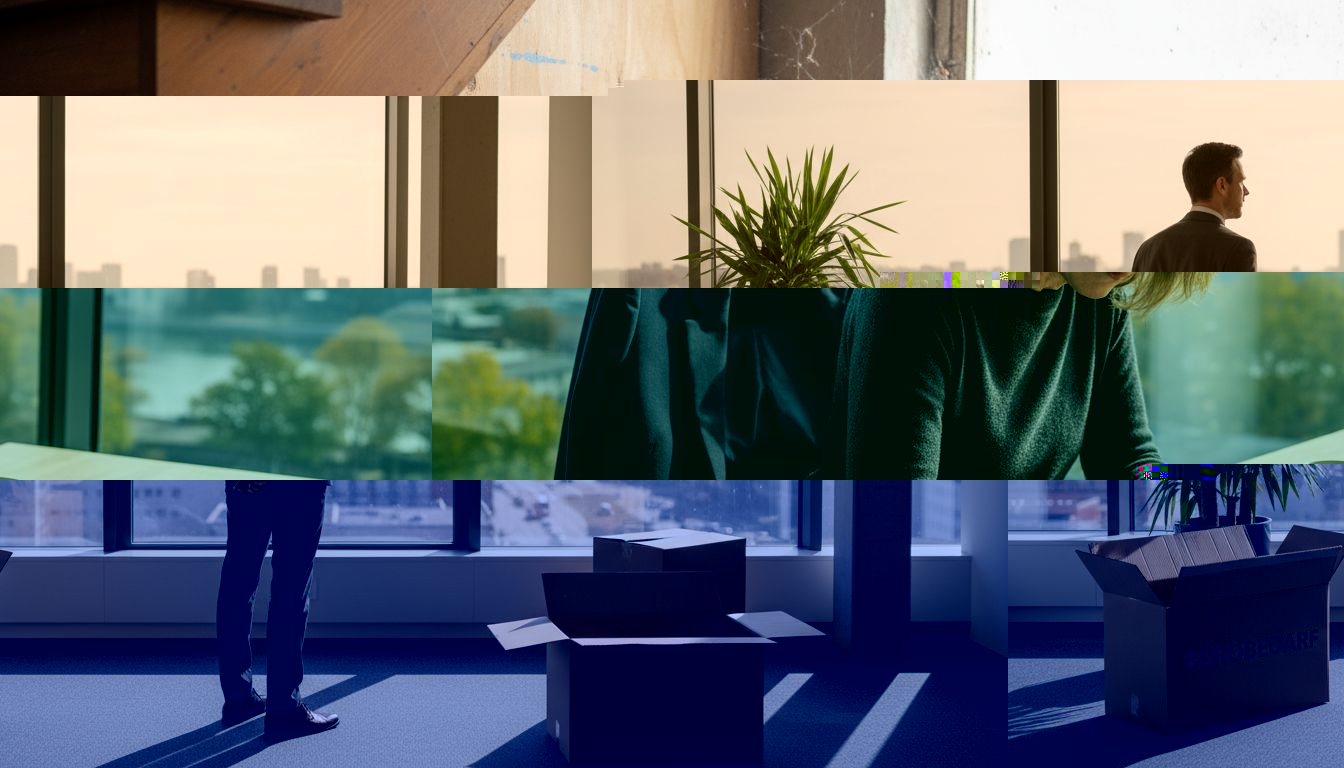 Der Geschäftsführer prüft mögliche neue Standorte für das Büro.