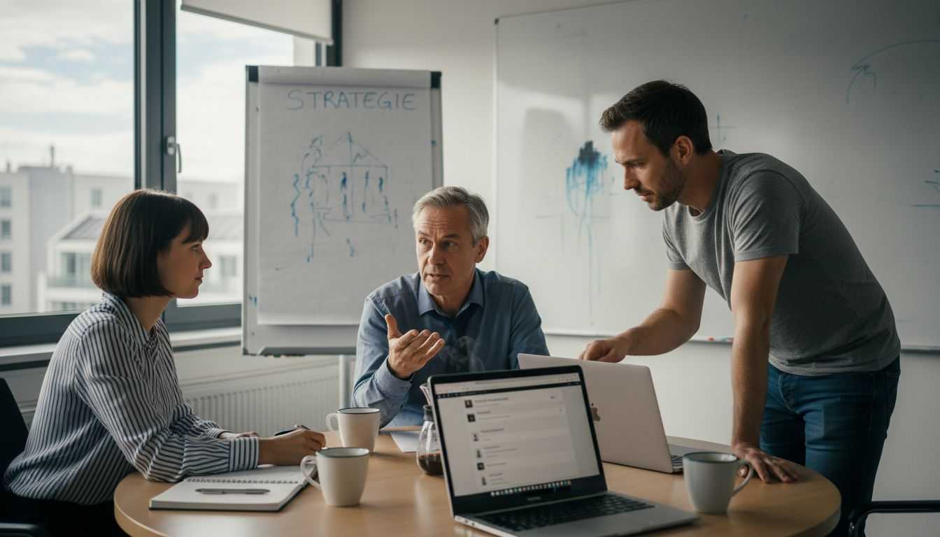 Teambesprechung im gemeinsam genutzten Besprechungsraum des Business Centers