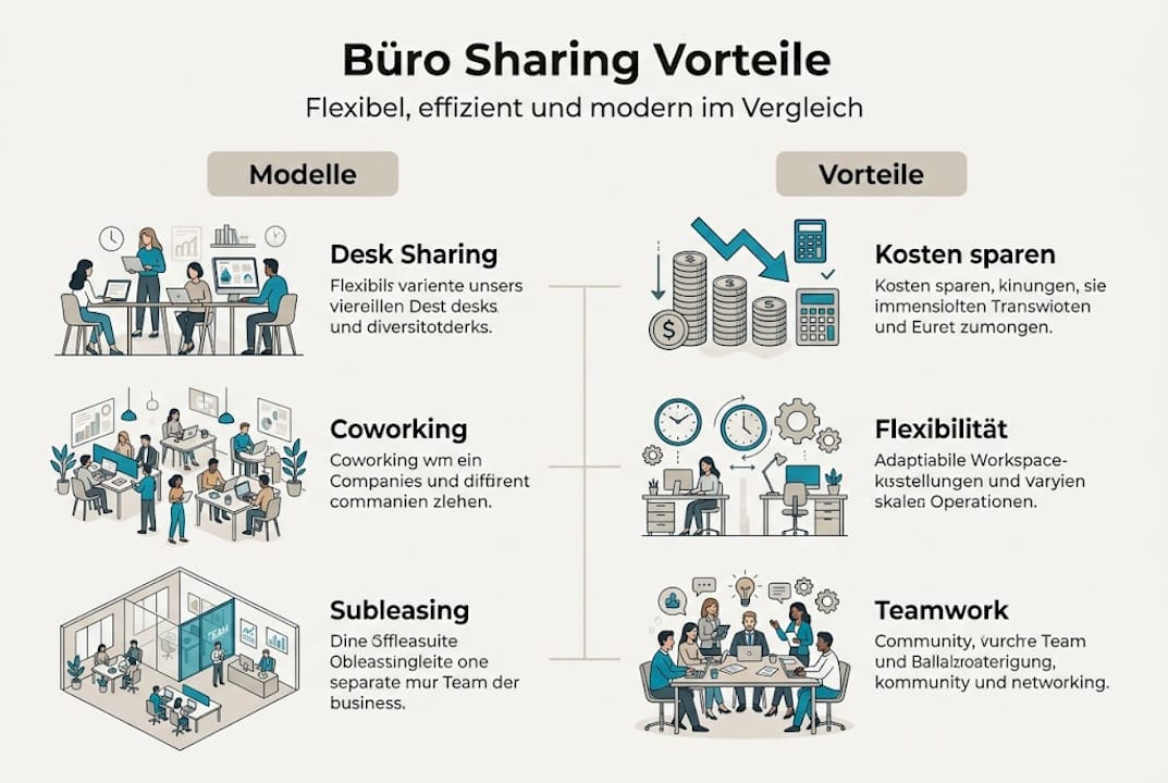 Übersicht: Verschiedene Modelle des Büro-Sharings und ihre Vorteile auf einen Blick