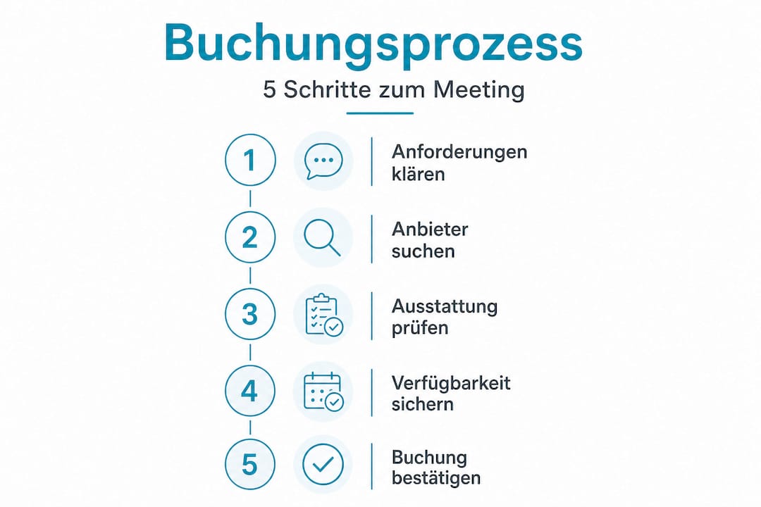 So buchen Sie einen Besprechungsraum – Schritt für Schritt erklärt (Infografik)