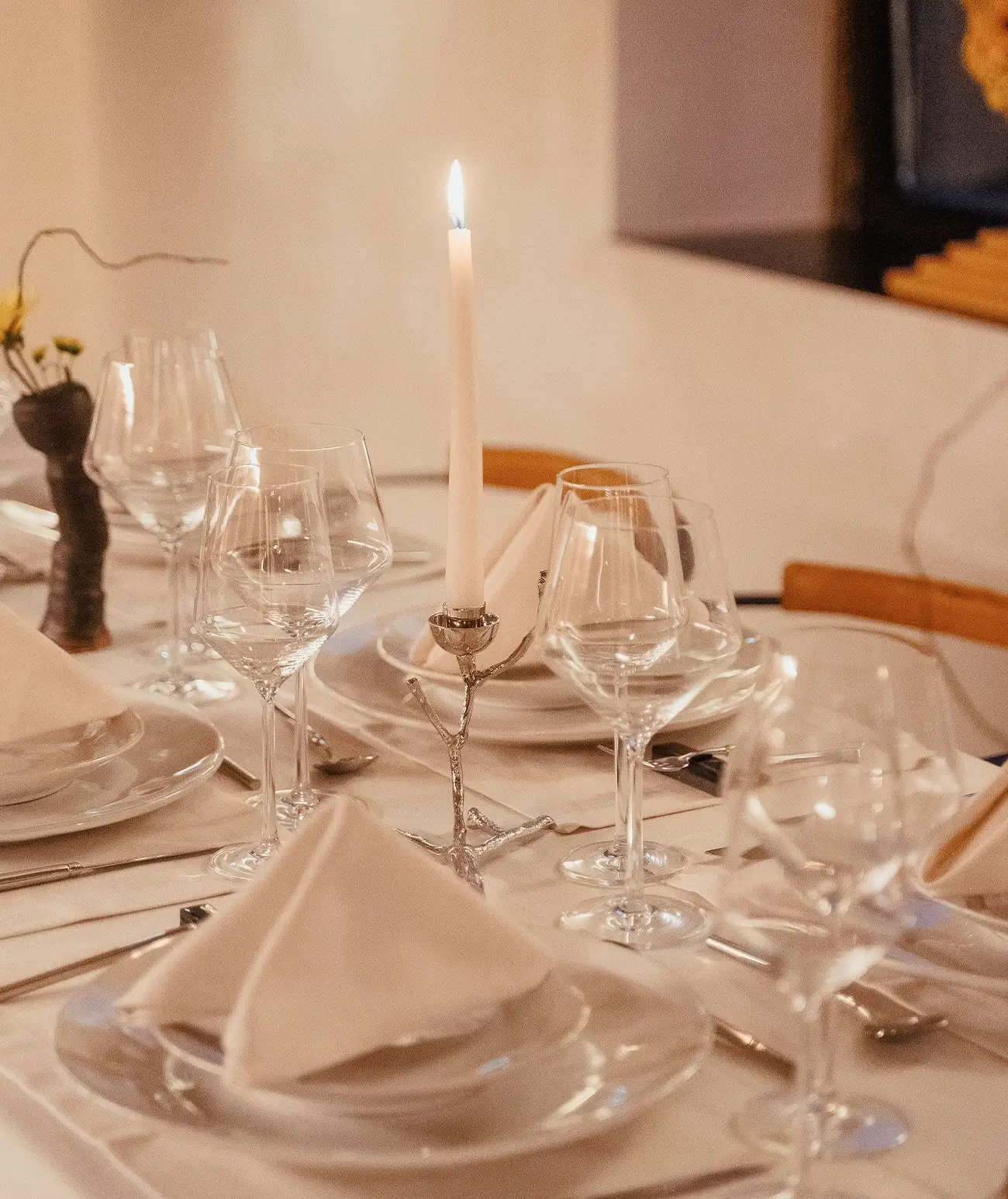 Close-up of table set