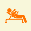 Icon of a person performing incline bench press exercise with a barbell.