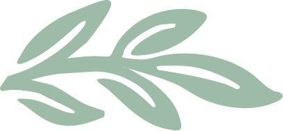 Simple green illustration of a stylized leafy branch with six elongated leaves.