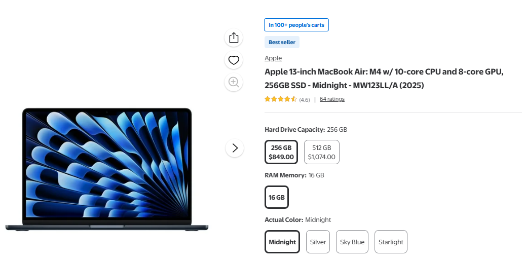 MacBook Air listings comparison between different platforms