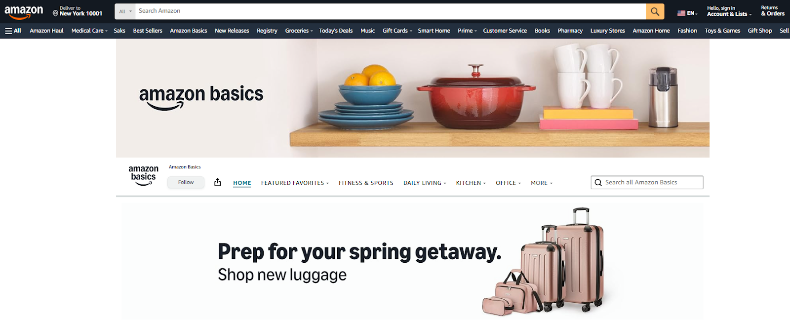 Amazon Basics product grid