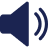 Blue speaker icon with sound waves indicating audio or listen.