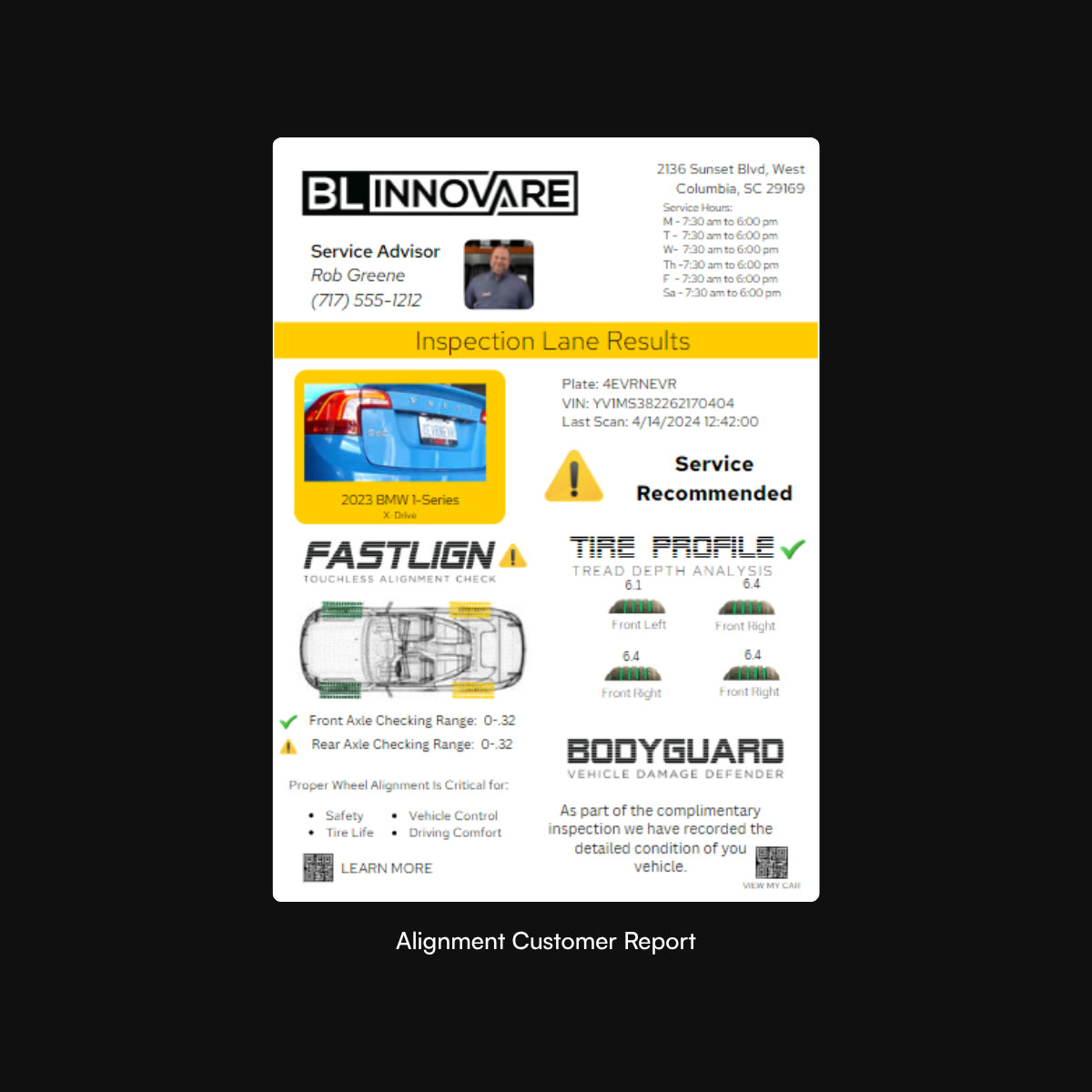 FASTLIGN alignment customer report