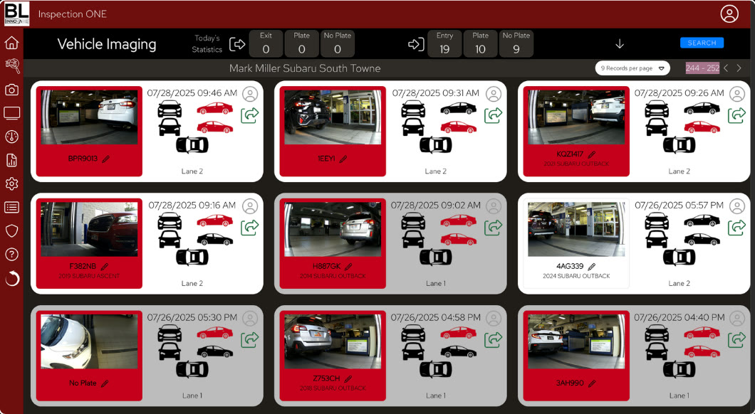 Inspection ONE vehicle traffic screen