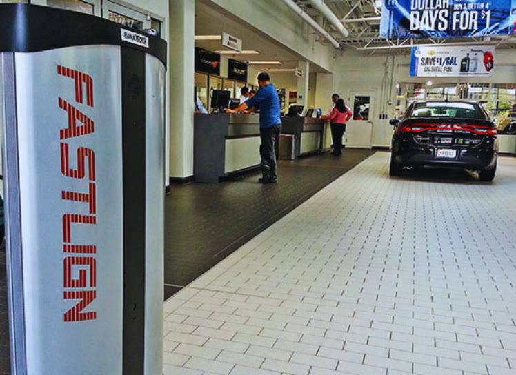 FASTLIGN tower at a dealership service counter