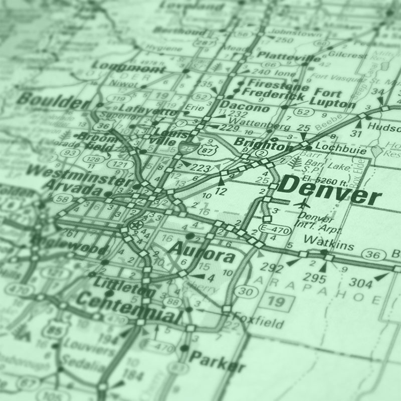 Map of Denver Colorado