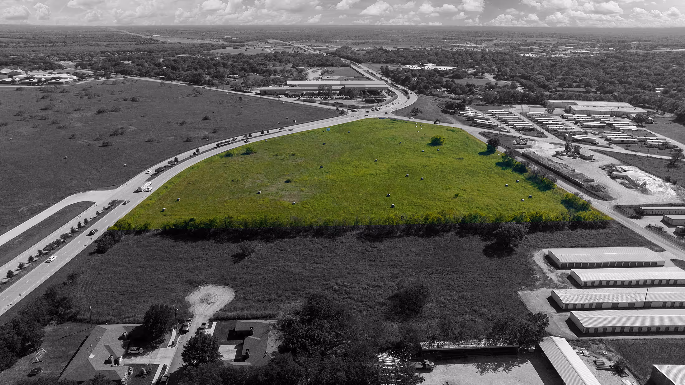 Discover the NWC of SH 34 & FM 1836, a premier commercial property available in Kaufman, Texas. Aerial drone footage showcases this hard-corner site's strategic location, available acreage, and development potential in the heart of Kaufman County.