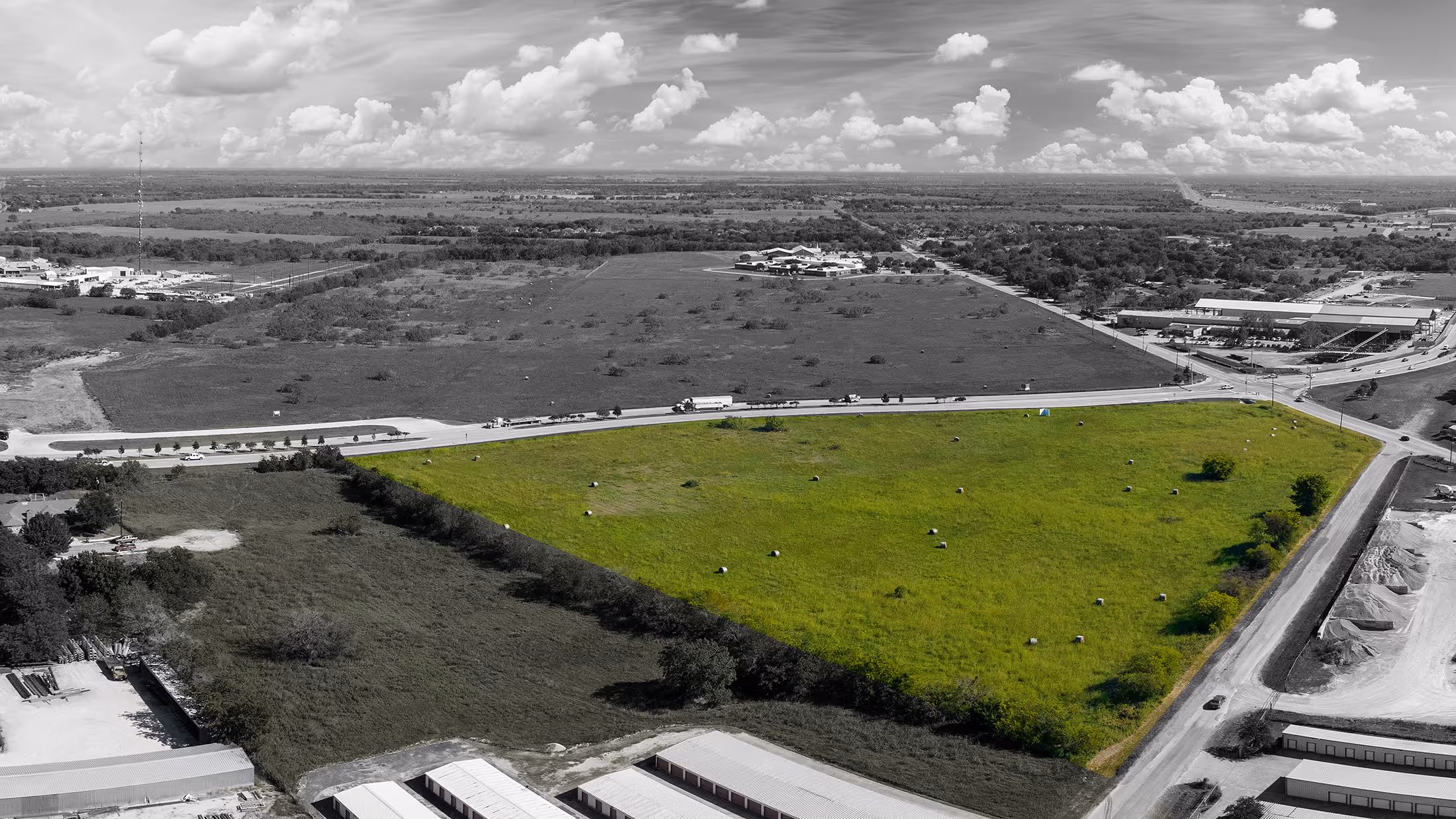 Discover NWC – SH 34 & FM 1836, a premier commercial property available in Kaufman, Texas. Aerial drone footage showcases this strategically located site's available acreage, highway frontage, and development potential in the heart of Kaufman County.