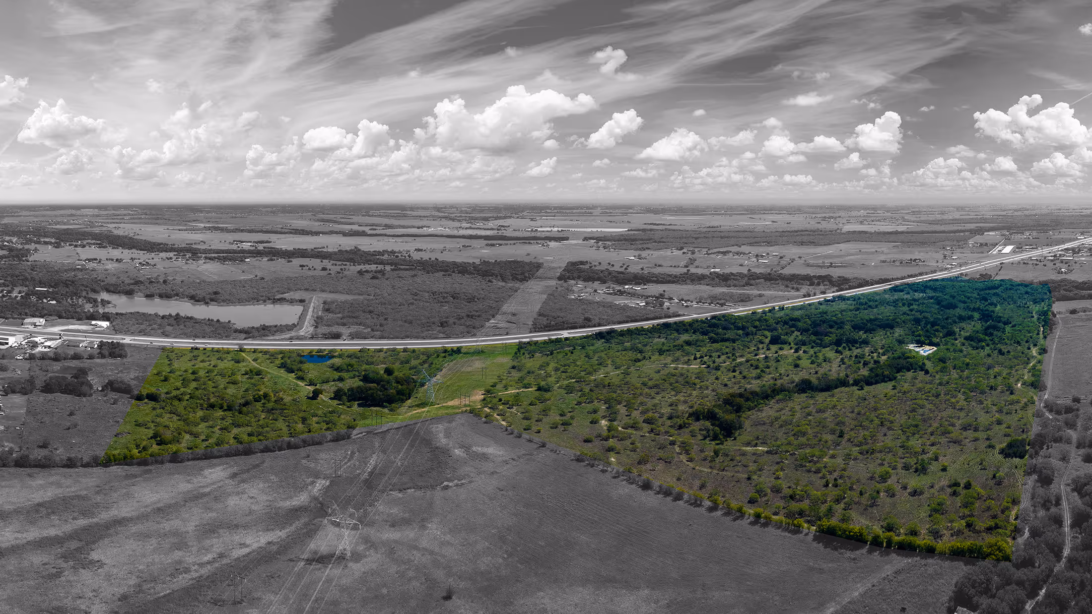 Explore Kings Creek, a premier commercial property available in Kaufman, Texas. Aerial drone footage highlights the site's strategic location, available acreage, and development potential in the heart of Kaufman County.