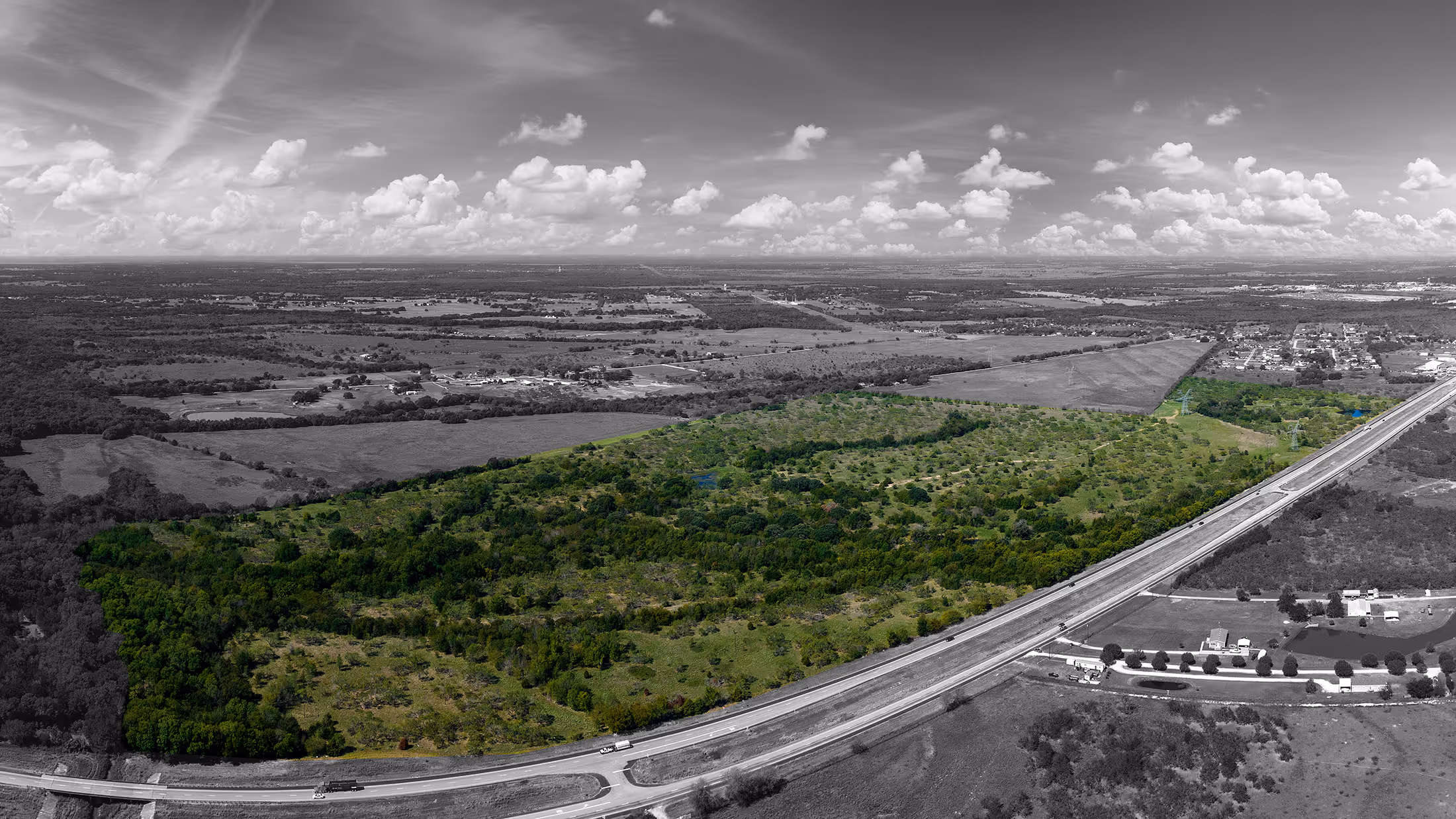 Explore Kings Creek, a premier commercial property available in Kaufman, Texas. Aerial drone footage highlights the site's strategic location, available acreage, and development potential in the heart of Kaufman County.