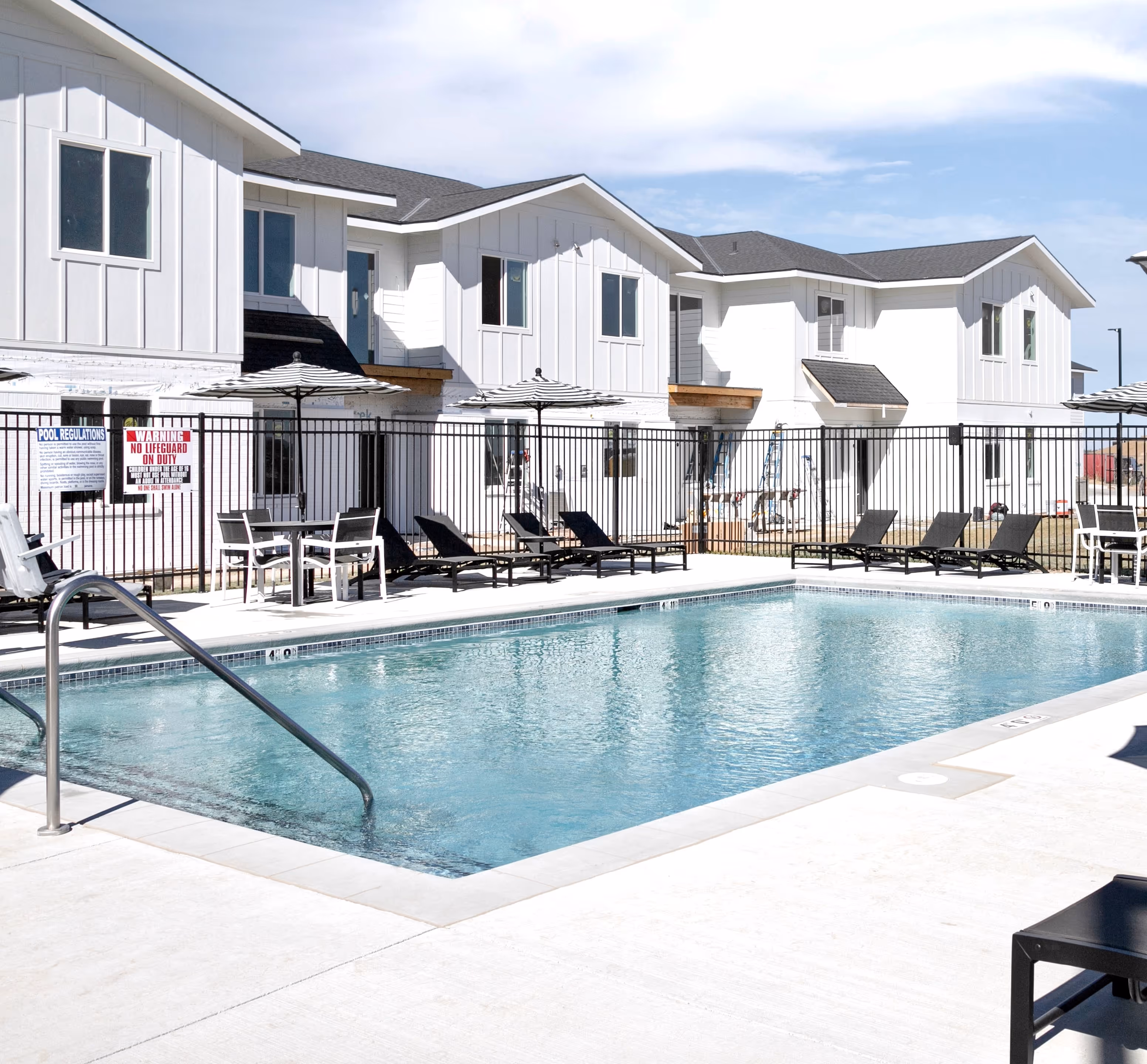 Pool and outdoor lounge area