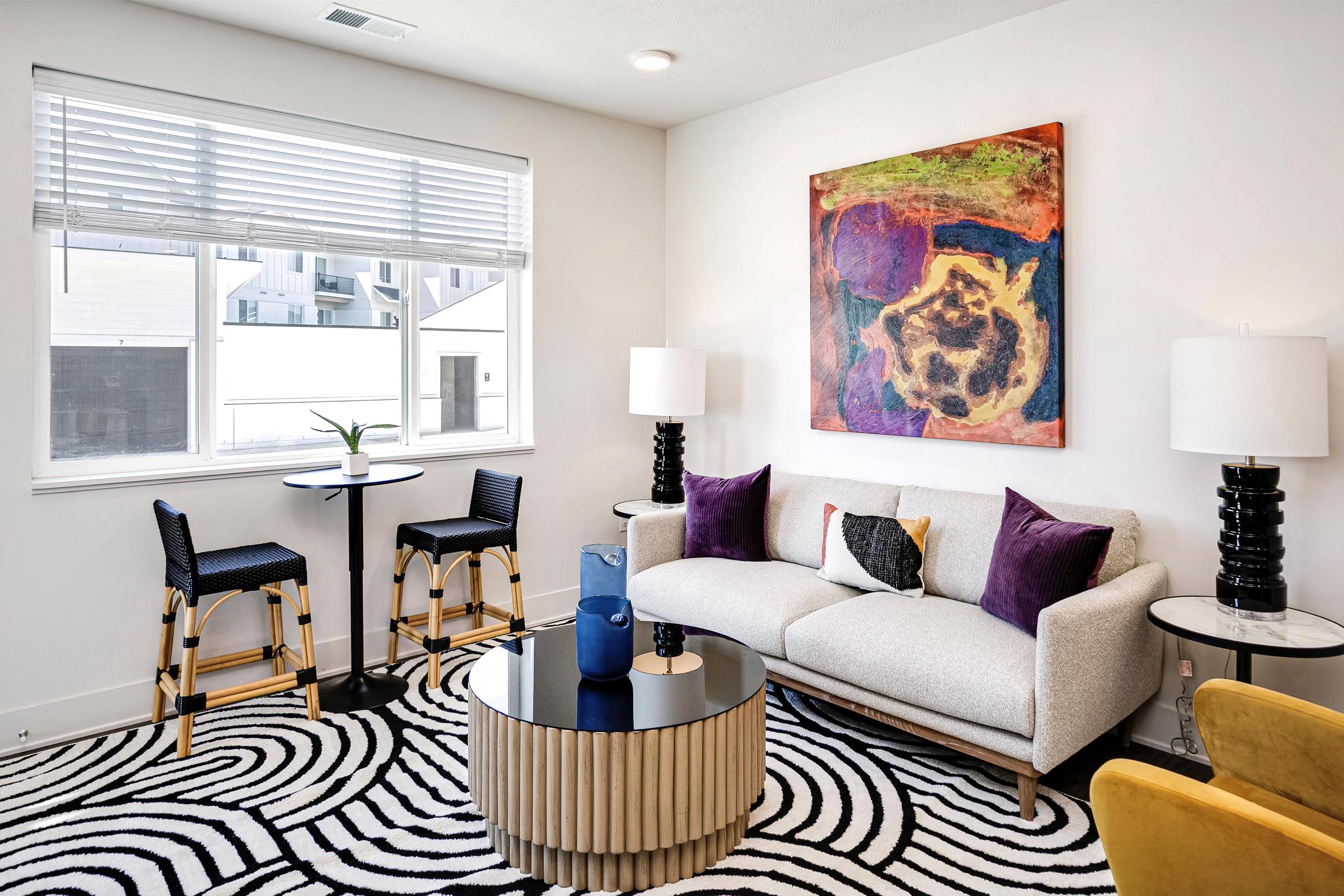 1 bedroom model, living room