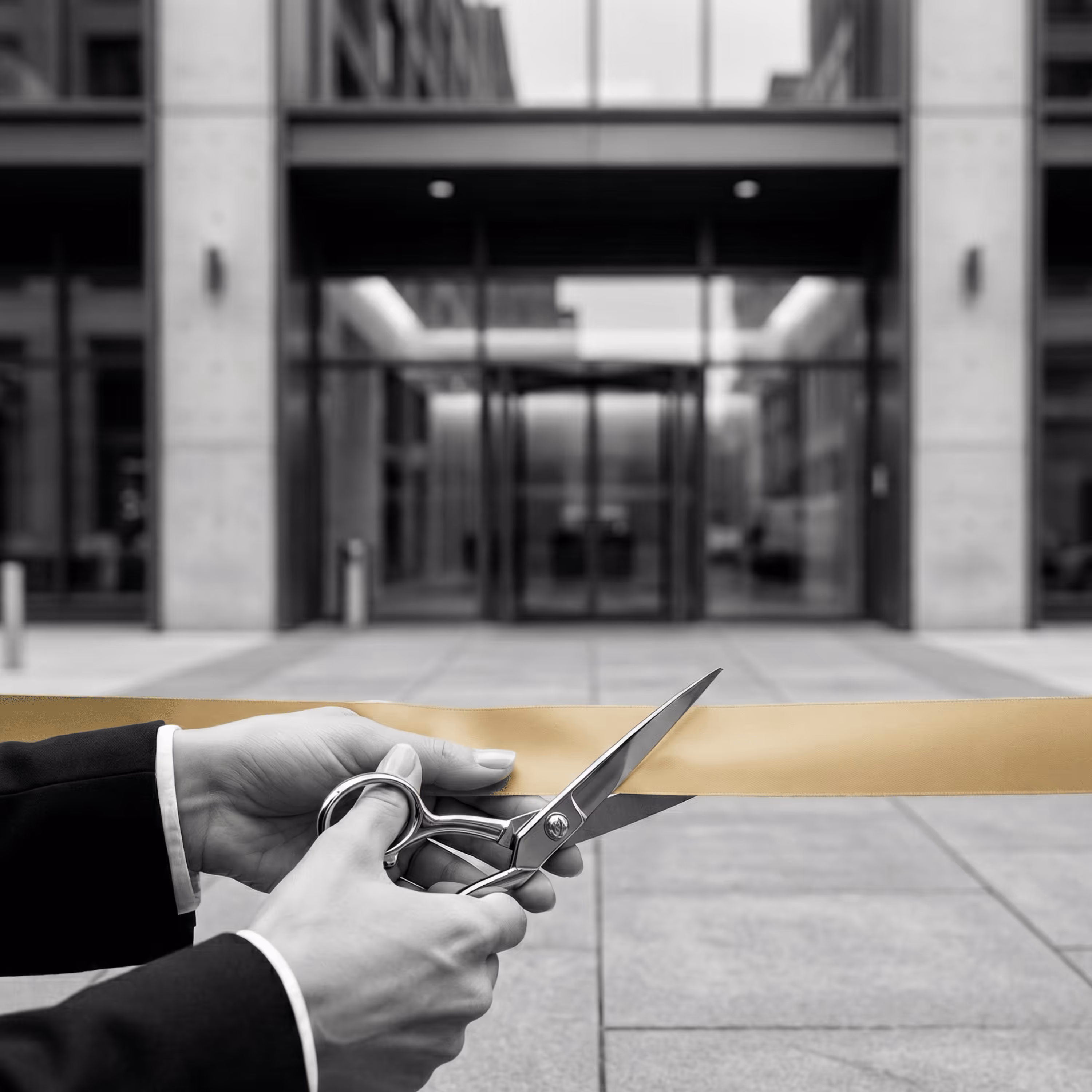 ribbon cutting for new building in sunbelt city