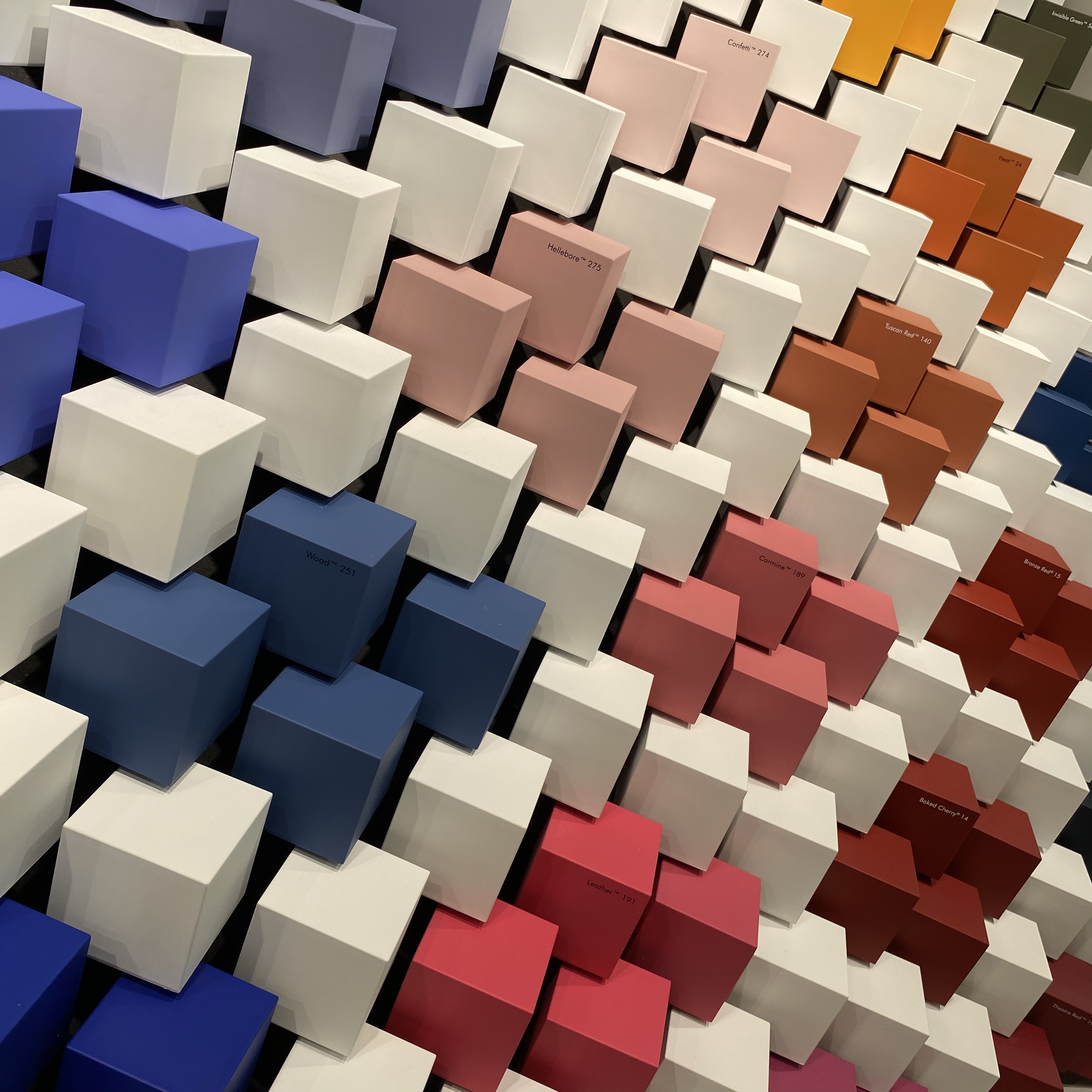 Painted colour samples.