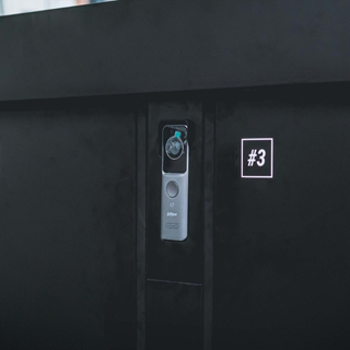 Secure collection locker doors with integrated access control.