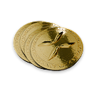 Gold coins with supersonix logo