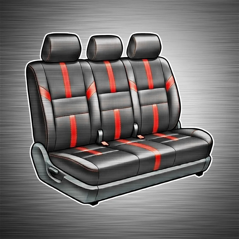 Interior illustration highlighting custom leather seating for three rows by Madison Auto Trim, Wisconsin. Heated seats, massaging seats, and full vehicle seating upgrades.