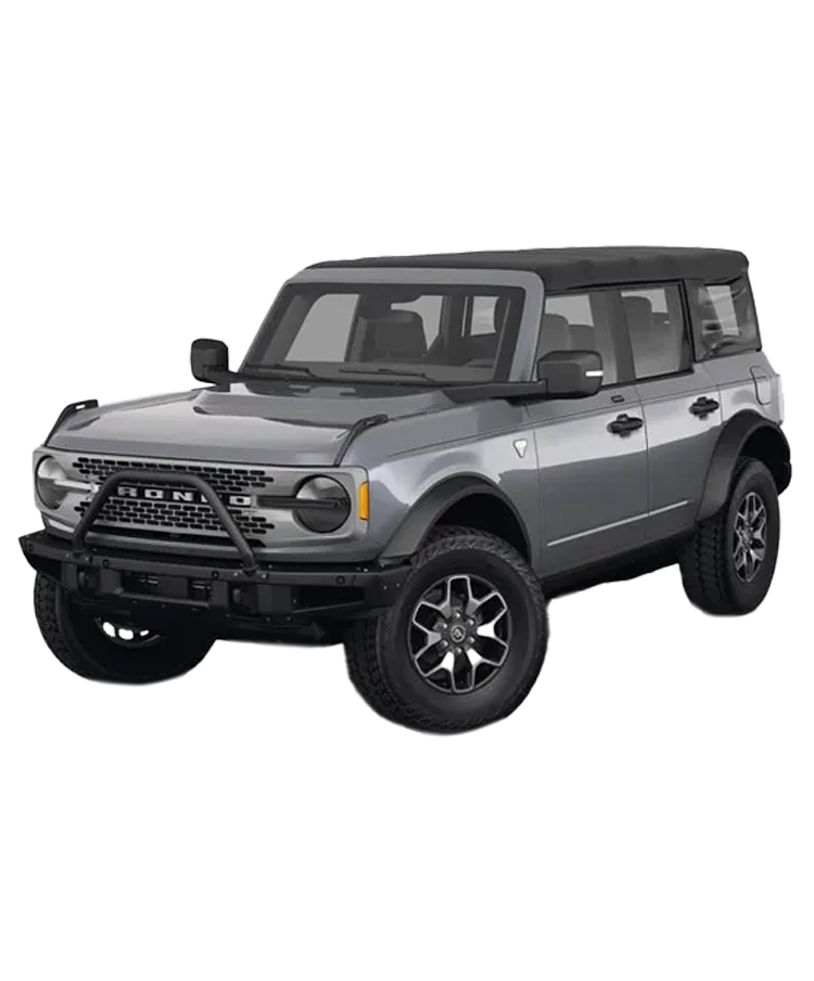 A grey Bronco with black external accents displaying Ford Bronco accessories available online at Madison Auto Trim.