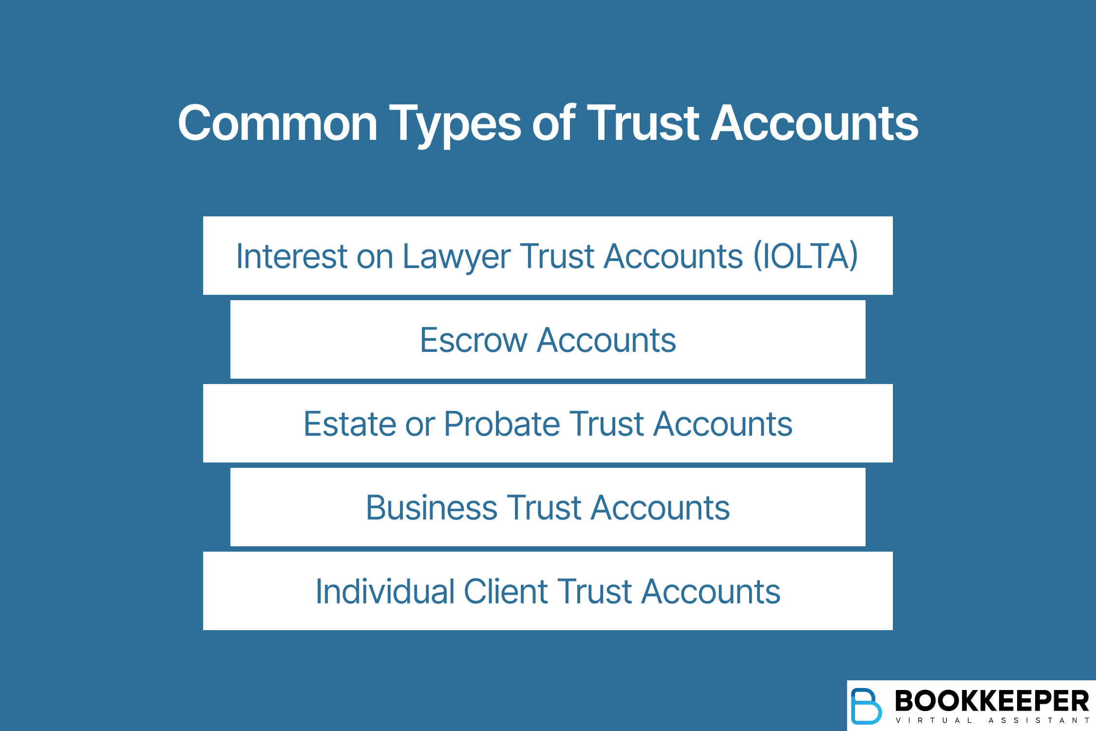 list of types of trust accounts that can be used.