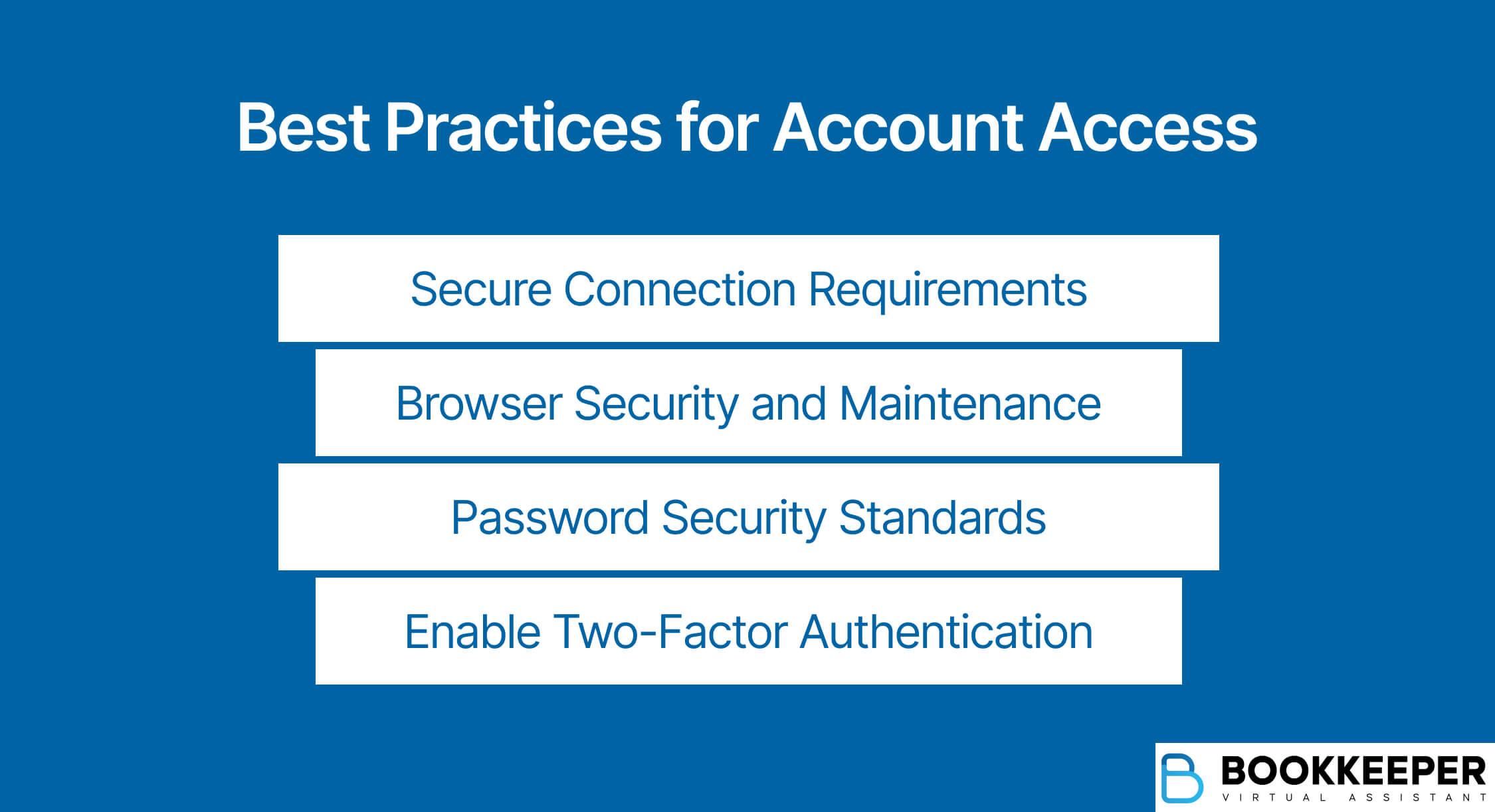 List of best practices to have a secure account access for login information