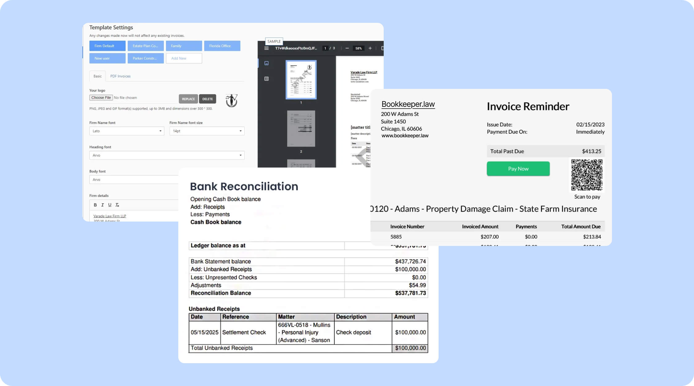 Smokeball invoice management