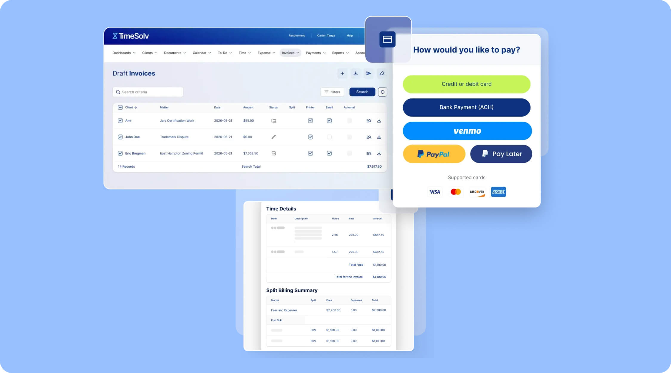 TimeSolv invoice management