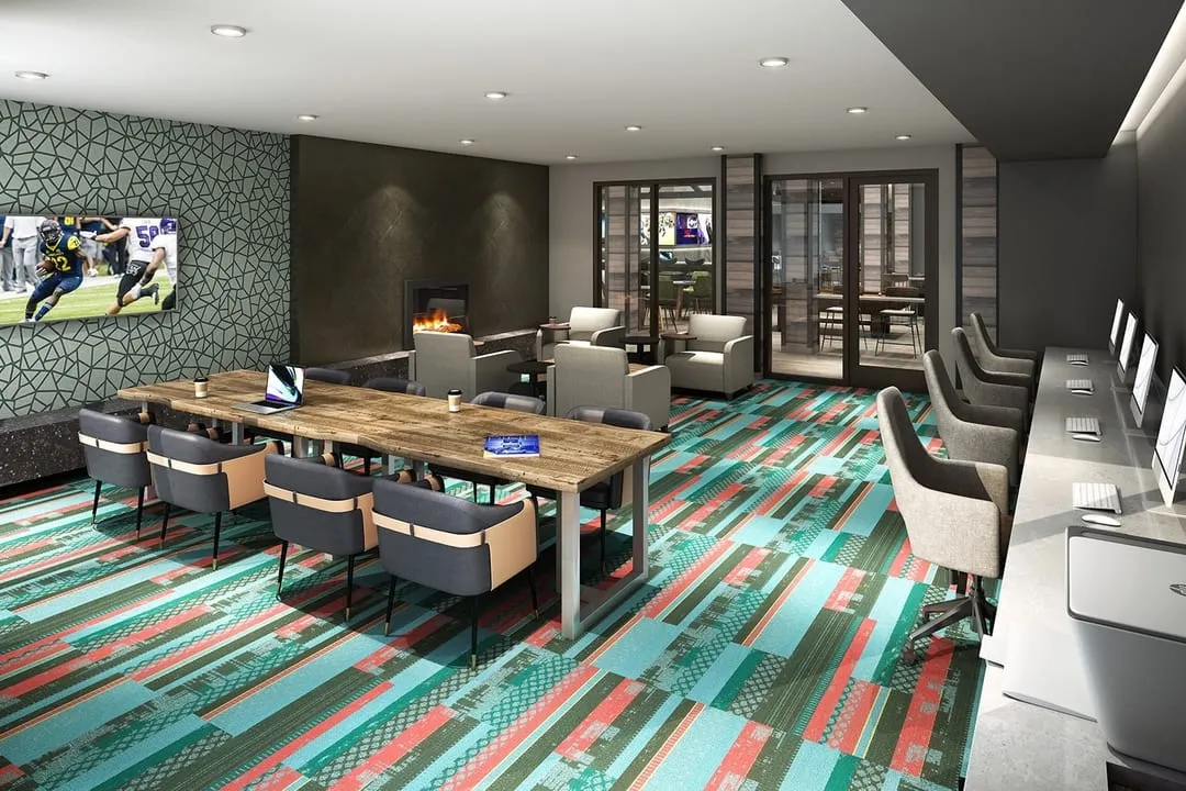 Business & Study Lounge Equipped with PCs, iMacs, and Free Printing