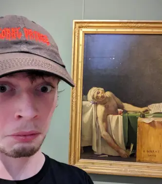 Picutre of Evan next to the Death Of Marat