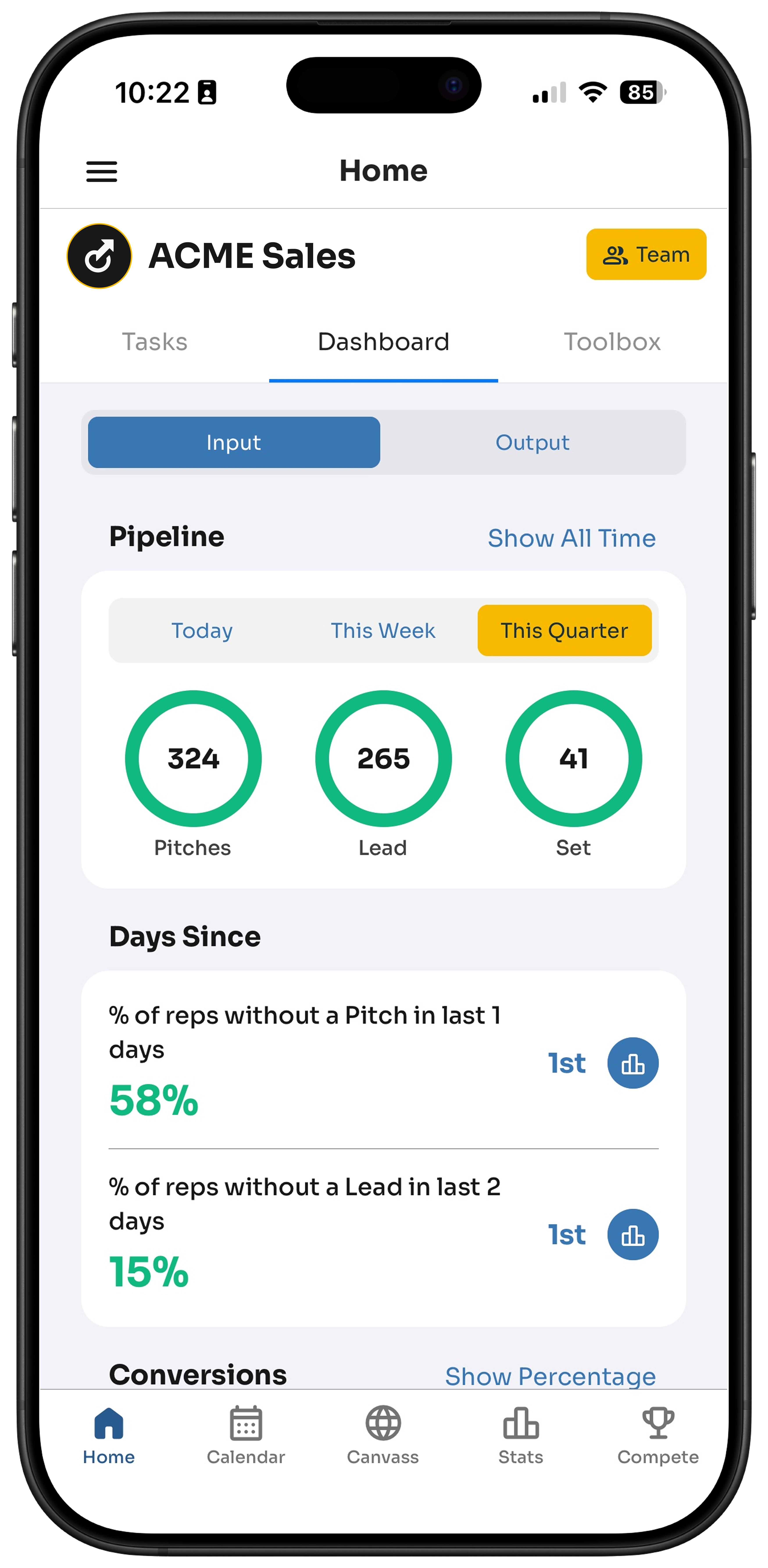 Screenshot of the Terros interface.
