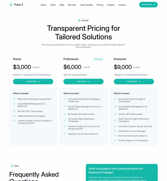 Pricing Page