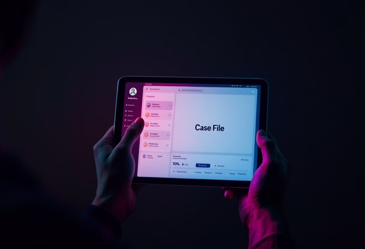 [digital project] image of case file on a tablet (for a legal tech)