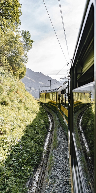 Train dans les alpes en suisse 
