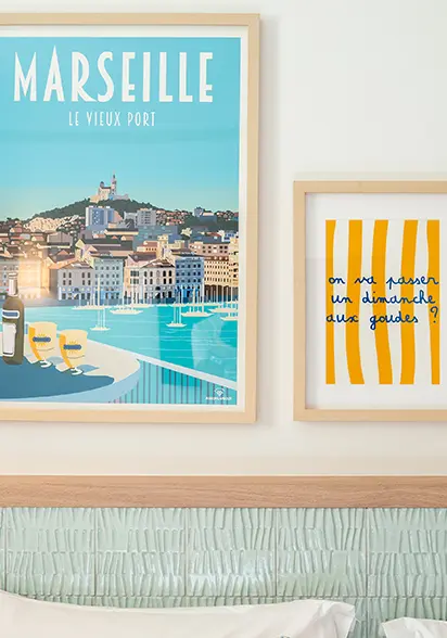 La décoration de la chambre de l’Hôtel Soléo Prado à Marseille.