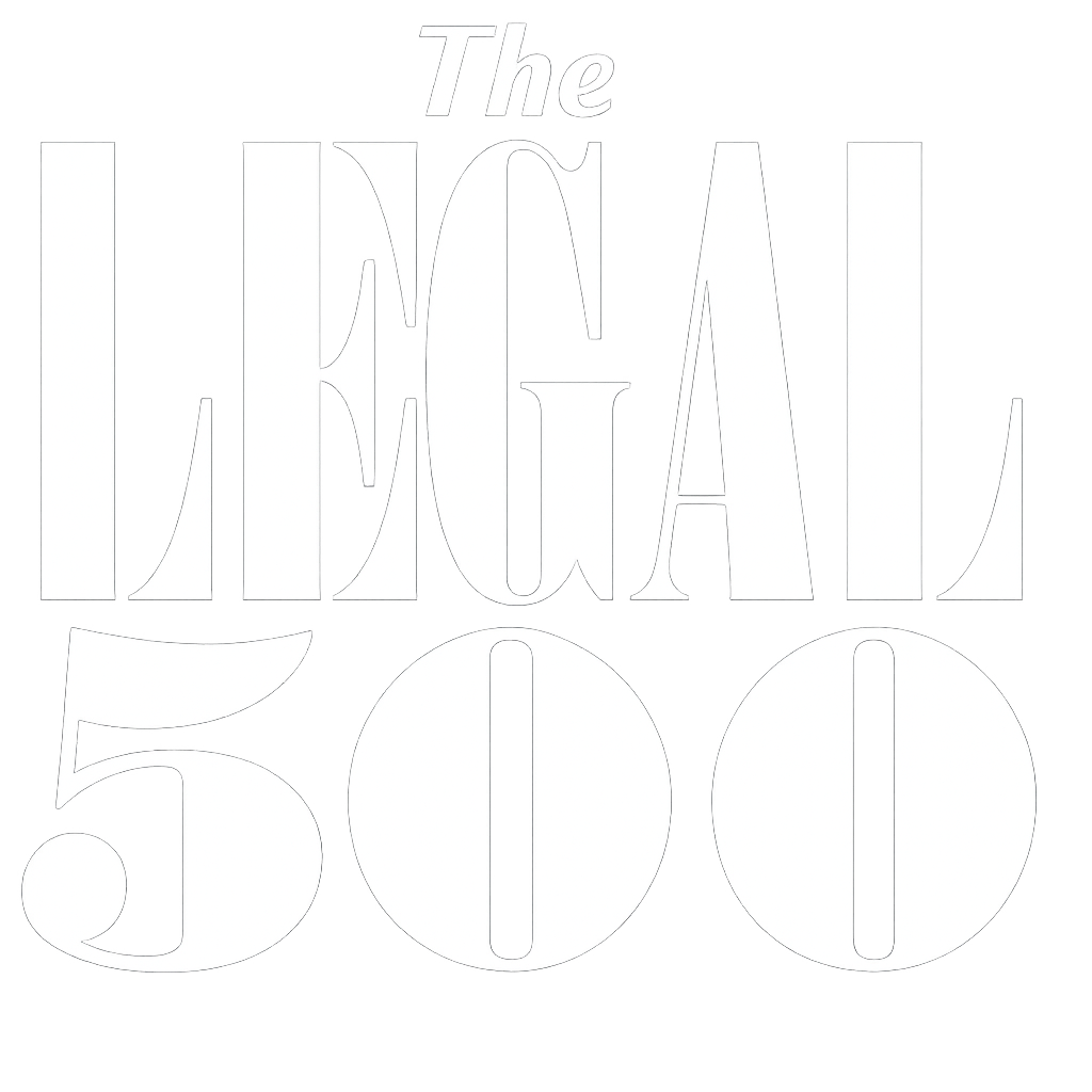 Text reading 'The Legal 500' in large outlined letters on a white background.