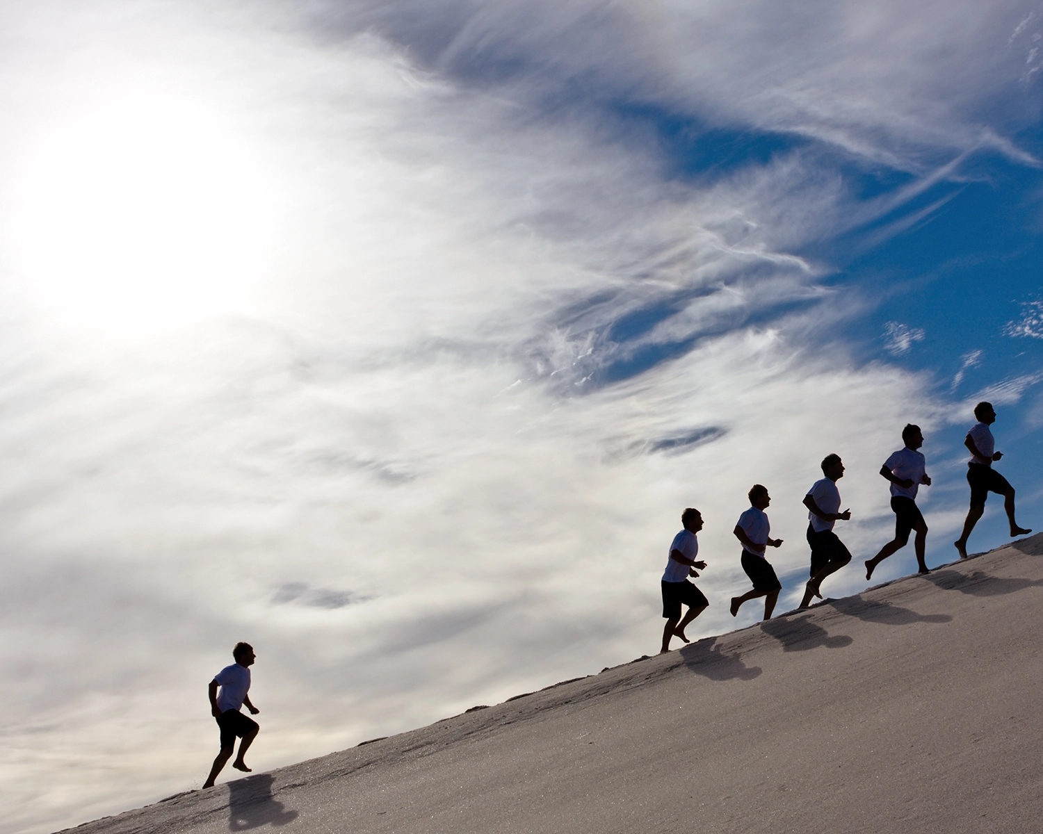 person in last place in uphill race