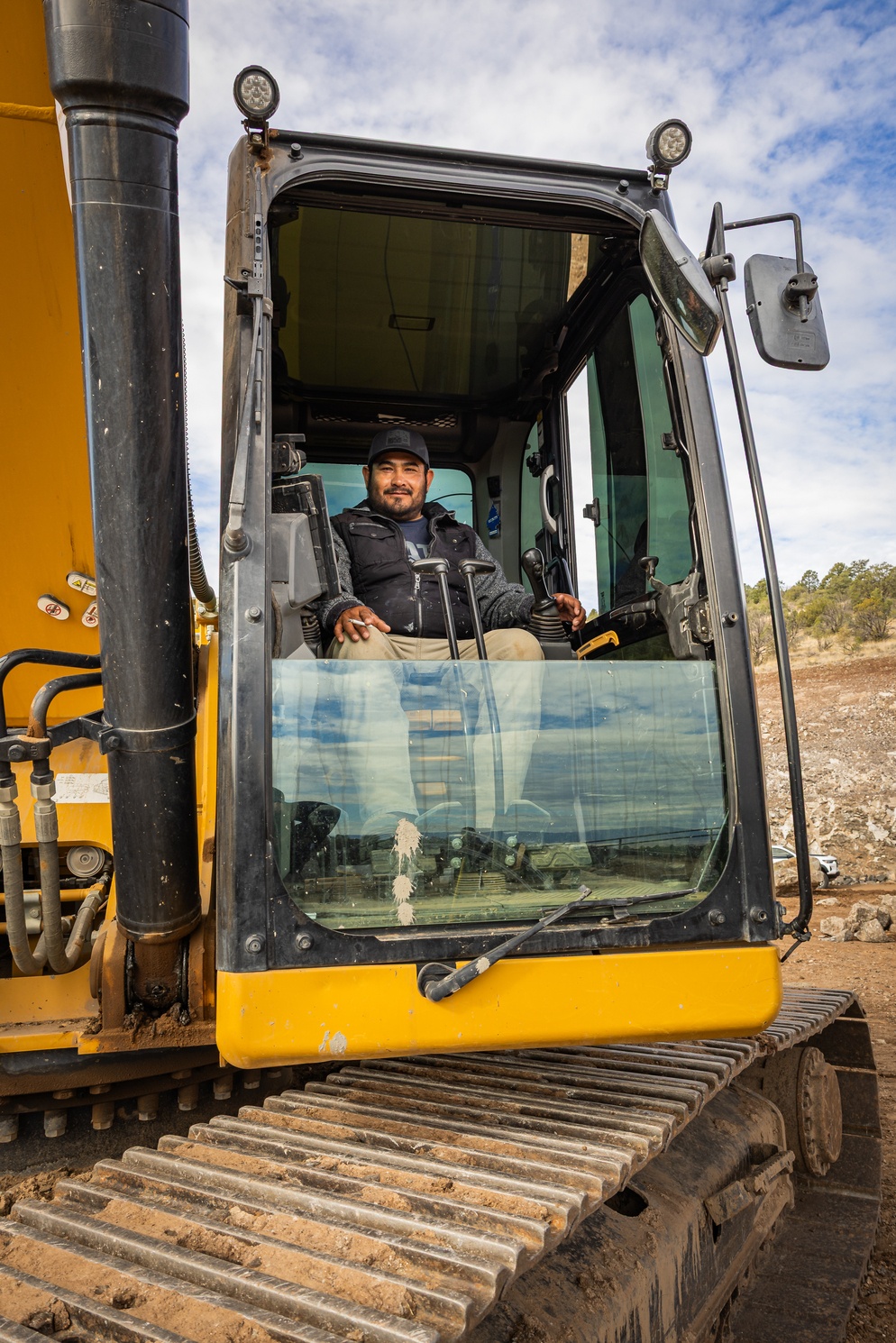 Operator running equipment on site