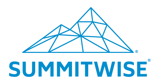 Summitwise company logo featuring stylized mountain peaks outlined in blue above bold blue text 'SUMMITWISE'.