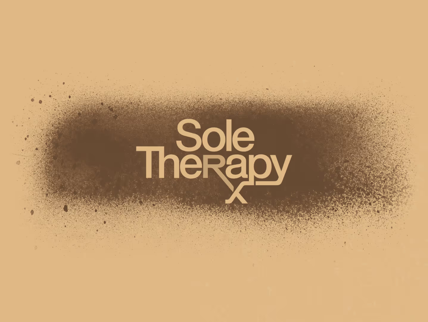 Sole Therapy logo on a splattered background