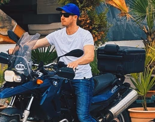 Jonathan Howe on his adventure motorcycle in Montenegro