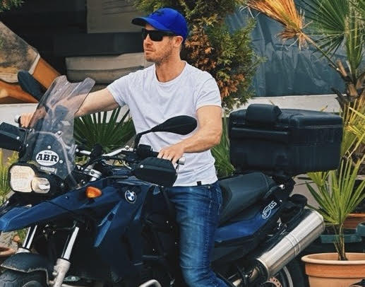 Jonathan Howe on his adventure motorcycle in Montenegro