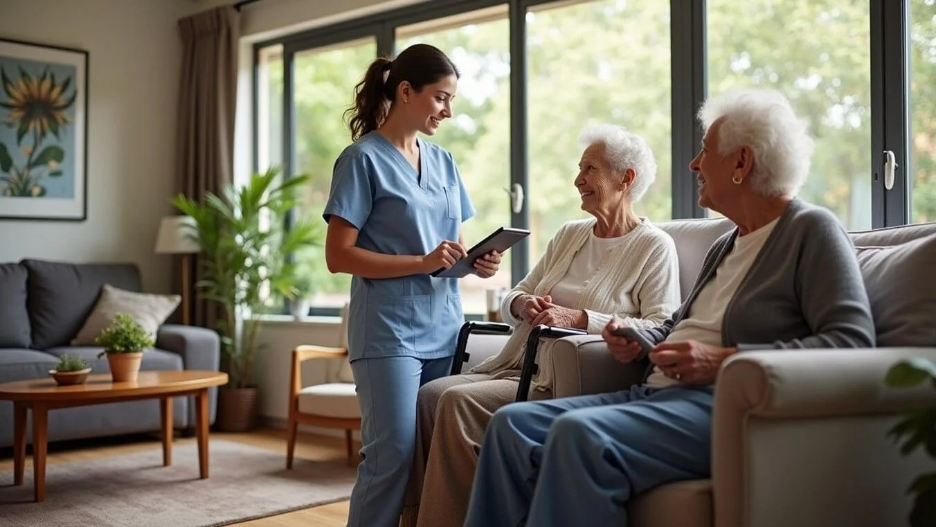 Senior veteran receiving Veterans Home Care services and community nursing support in her Australian home.