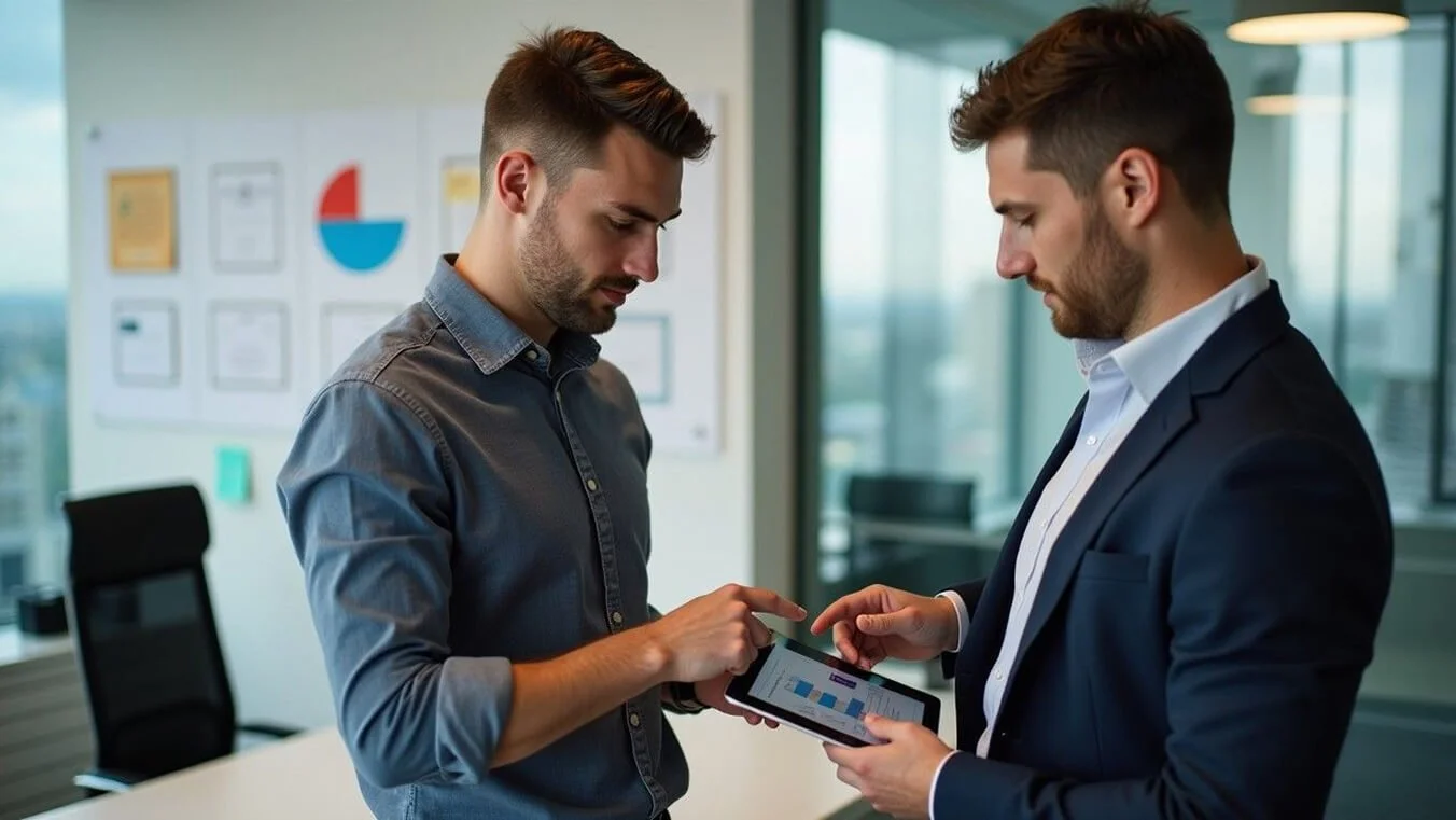 Veteran reviewing DVA compensation options with professional advocate.