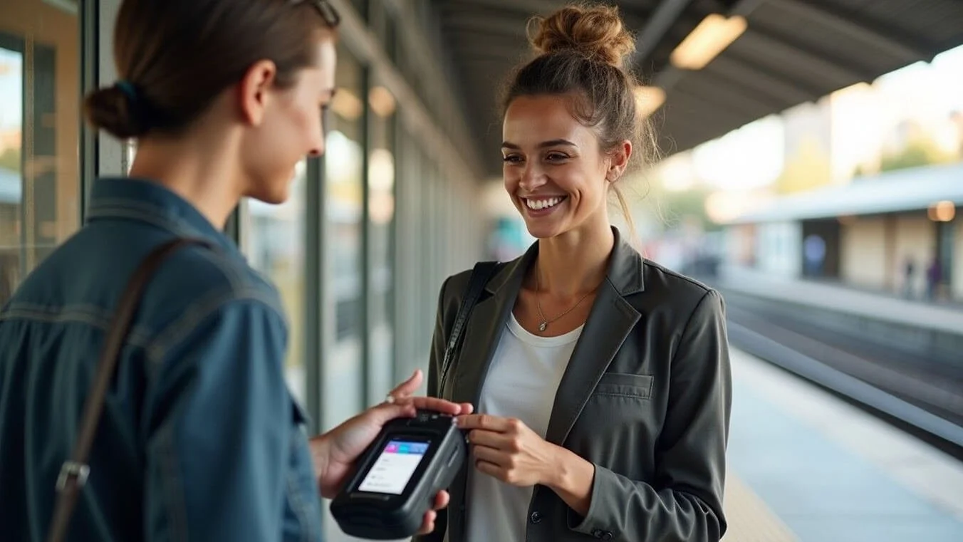 Female veteran using Gold Opal Card for NSW public transport concessions.