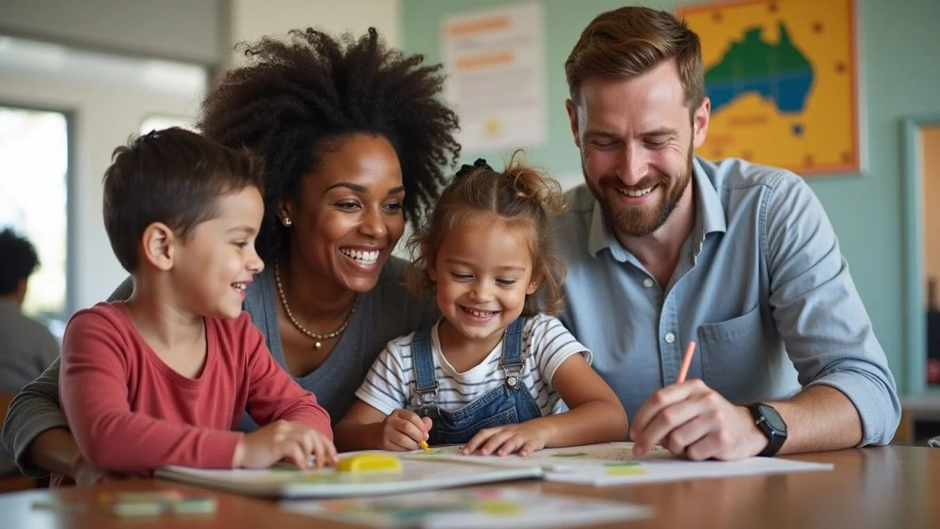 Young veteran family accessing community services and concessions in Victoria.