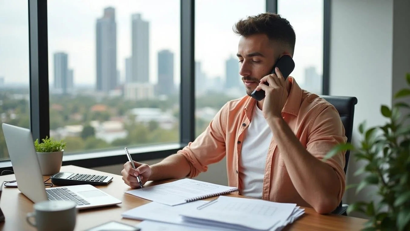 Veteran organising DVA Gold Card concession applications in Queensland home office.